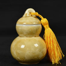 Colorful Crystalline Glaze Cucurbit Powder Tea Caddy Airtight Mini Tea, Matcha, Pills or Cosmetic Canister Made of Bone China