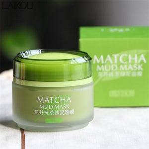 LAIKOU Matcha Mud Mask Facial Mask Cream Deep Cleaning Moisturizing Oil-Control Acne Treatment Blackhead Remover Pore Cleanser