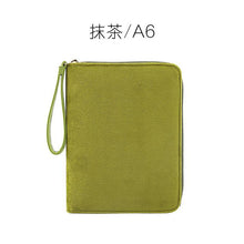 Kinbor Matcha Color A6 Multifunction Hobonichi Style Velvet Notebook Fashion Zipper Wallet Planner Diary Book Travel Notepad