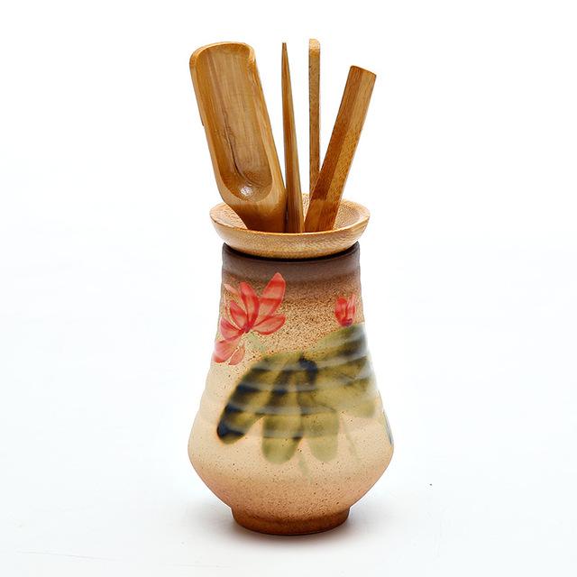 TANGPIN japanese tea ceremony set bamboo tea accessories ceramic tea tools for matcha